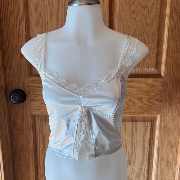 FOREVER 21 Satin Lace Corset Cami Coquette Balletcore Y2k Vibes Top - Picture 9 of 9